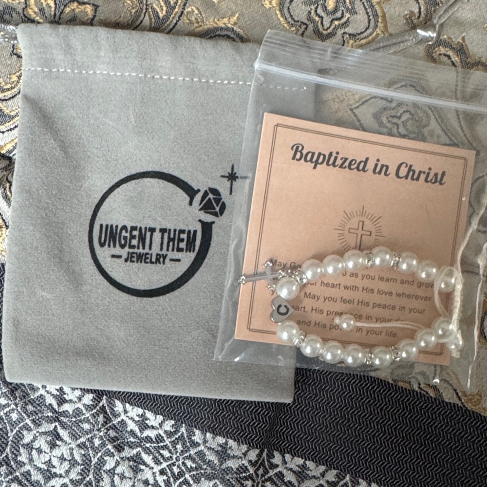 Ungent Them Pearl Bracelet Set for Baby Baptism